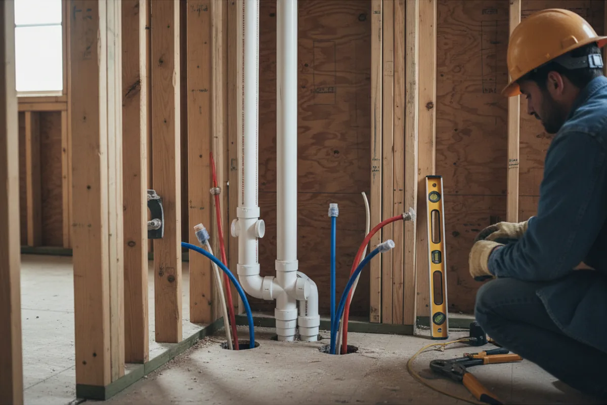Drain and supply rough-in during Toilet Repair and Installation in Malta